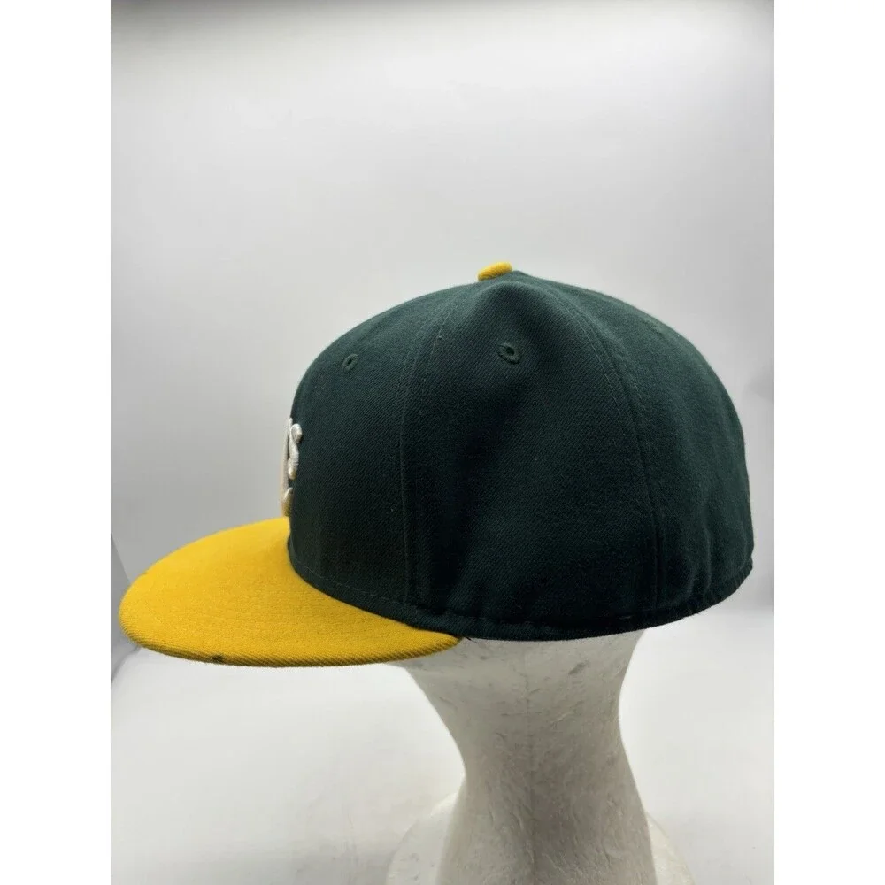 New Era 59FIFTY Oakland Athletics MLB On-Field Fitted Hat 7 3/8 Green Yellow